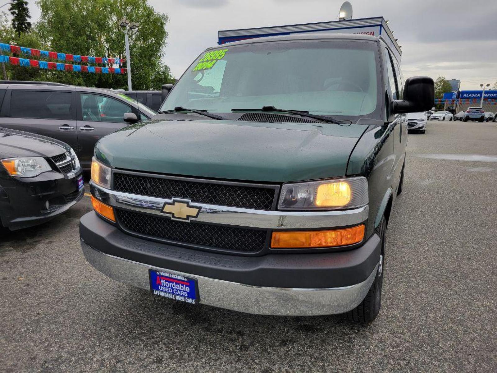 2014 GREEN CHEVROLET EXPRESS G3500 LT (1GAZG1FG8E1) with an 6.0L engine, Automatic transmission, located at 929 East 8th Ave, Anchorage, 99501, (907) 274-2277, 61.214783, -149.866074 - Photo #0
